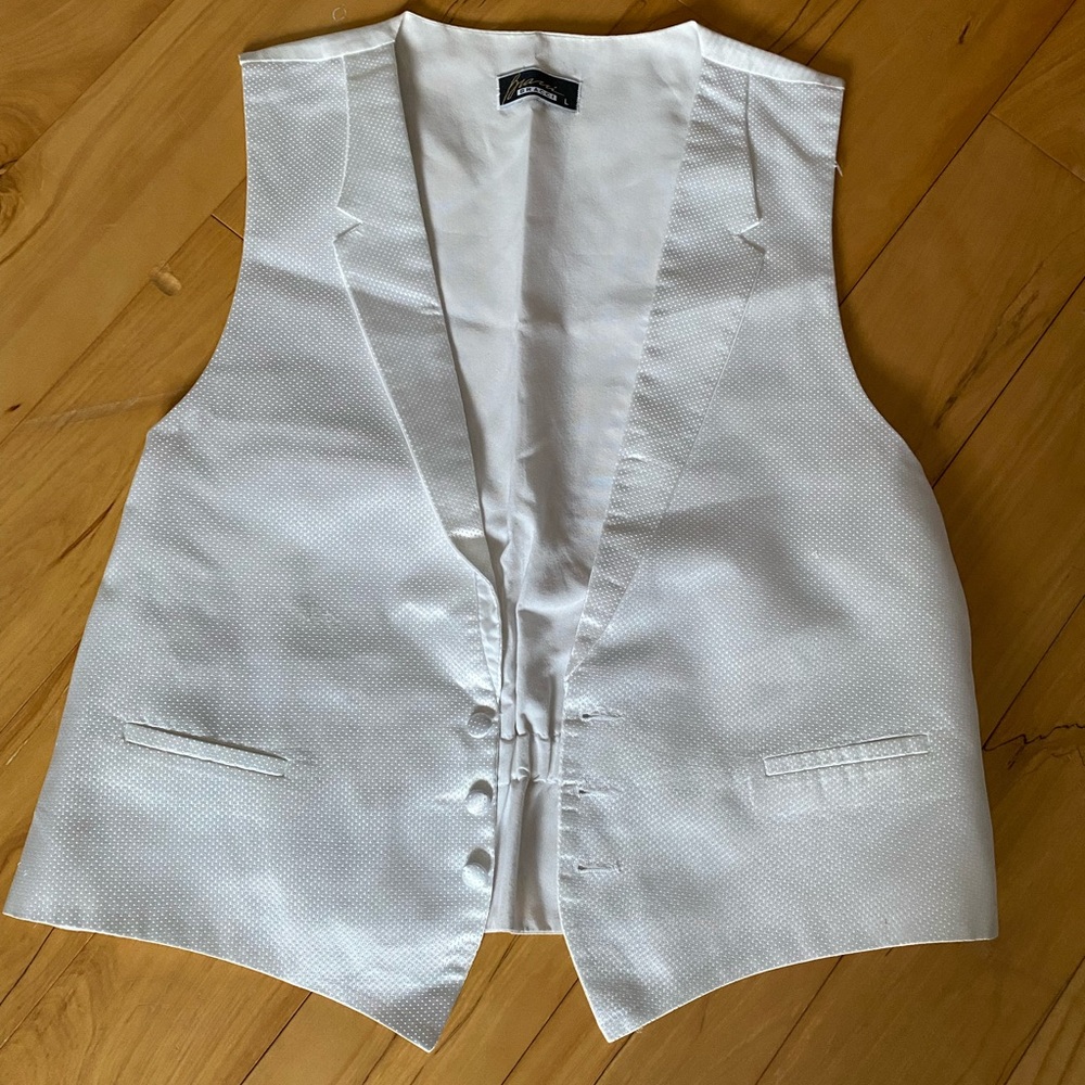 Bracci men’s L white suit vest / waistcoat